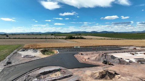 Figure 6: Aerial view of the fourth well-site under construction.
