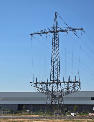 Figures 10 and 11: (left hand side) Soil investigation drilling ahead of the construction of tank foundations (right hand side) 110kV overhead transmission line which has been removed with power relocated underground.